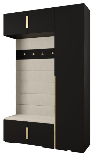 Garderoba do przedpokoju INOVA 1 Z19 czarny+złoty+manila02 211915