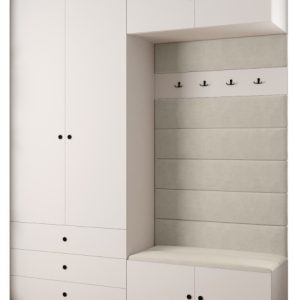 Garderoba do przedpokoju INOVA 2 Z12 biały+czarny+manila02 212279 Garderoba do przedpokoju INOVA 2 Z12 biały+czarny+manila02 212279