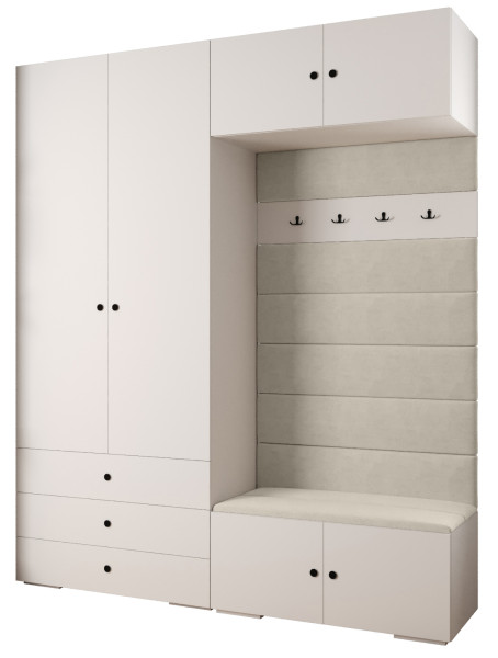 Garderoba do przedpokoju INOVA 2 Z12 biały+czarny+manila02 212279