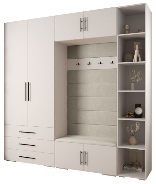 Garderoba do przedpokoju INOVA 3 Z10 biały+czarny+manila02 213778