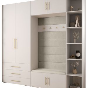 Garderoba do przedpokoju INOVA 3 Z10 biały+złoty+manila02 213791 Garderoba do przedpokoju INOVA 3 Z10 biały+złoty+manila02 213791