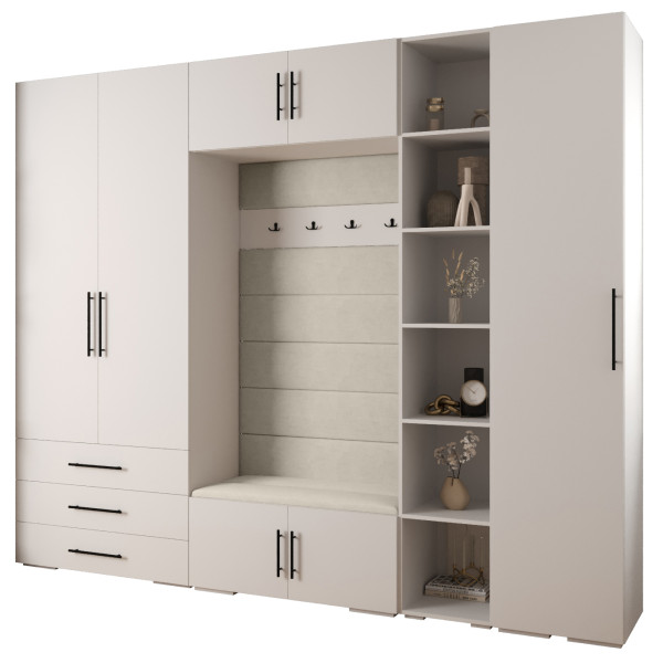 Garderoba do przedpokoju INOVA 3 Z11 biały+czarny+manila02 214625