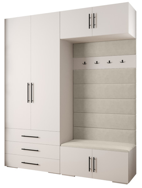 Garderoba do przedpokoju INOVA 3 Z12 biały+czarny+manila02 215545
