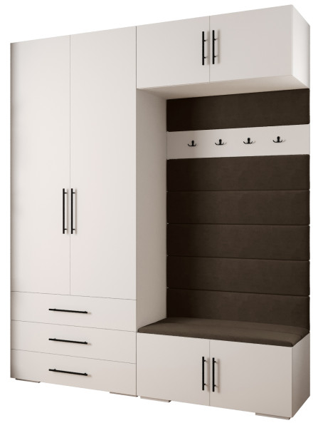 Garderoba do przedpokoju INOVA 3 Z12 biały+czarny+manila04 215541