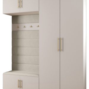 Garderoba do przedpokoju INOVA 3 Z18 biały+złoty+manila02 215627 Garderoba do przedpokoju INOVA 3 Z18 biały+złoty+manila02 215627