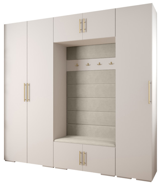 Garderoba do przedpokoju INOVA 3 Z8 biały+złoty+manila02 212783