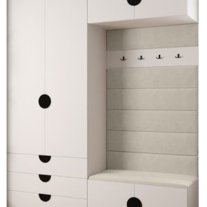 Garderoba do przedpokoju INOVA 4 Z12 biały+czarny+manila02 213274 Garderoba do przedpokoju INOVA 4 Z12 biały+czarny+manila02 213274