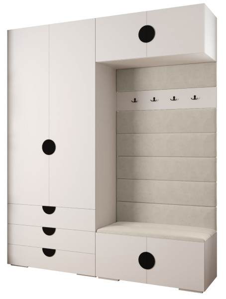 Garderoba do przedpokoju INOVA 4 Z12 biały+czarny+manila02 213274