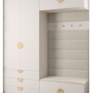 Garderoba do przedpokoju INOVA 4 Z12 biały+złoty+manila02 213306 Garderoba do przedpokoju INOVA 4 Z12 biały+złoty+manila02 213306