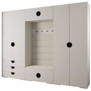 Garderoba do przedpokoju INOVA 4 Z14 biały+czarny+manila02 213309 Garderoba do przedpokoju INOVA 4 Z14 biały+czarny+manila02 213309