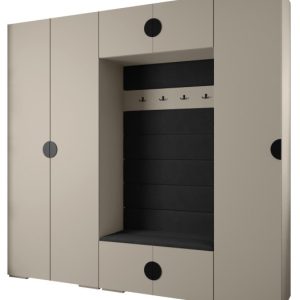 Garderoba do przedpokoju INOVA 4 Z8 kaszmir+czarny+manila18 213711 Garderoba do przedpokoju INOVA 4 Z8 kaszmir+czarny+manila18 213711