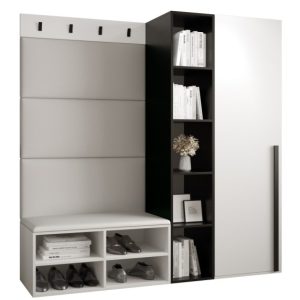 Garderoba do przedpokoju MIRO 1 biały + ekoskóra biała 90371 Garderoba do przedpokoju MIRO 1 biały + ekoskóra biała 90371