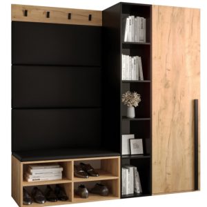 Garderoba do przedpokoju MIRO 1 craft + ekoskóra czarna 90408 Garderoba do przedpokoju MIRO 1 craft + ekoskóra czarna 90408