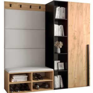 Garderoba do przedpokoju MIRO 1 dąb craft + ekoskóra biała 90782 Garderoba do przedpokoju MIRO 1 dąb craft + ekoskóra biała 90782