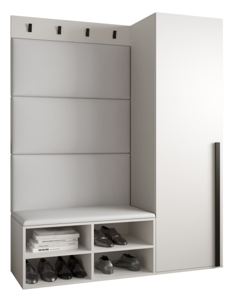 Garderoba do przedpokoju MIRO 6 biały + ekoskóra biała 91303