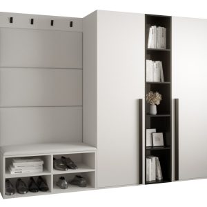 Garderoba do przedpokoju MIRO 8 biały + ekoskóra biała 91275 Garderoba do przedpokoju MIRO 8 biały + ekoskóra biała 91275