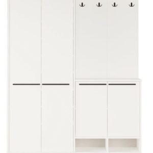 Garderoba do przedpokoju OASIS biała 147,4×35,5×195,6 cm 1002529