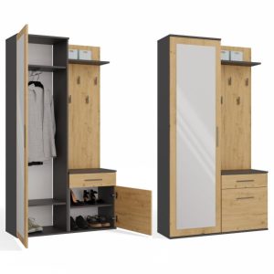 Garderoba DUO antracyt dąb artisan praktyczny zestaw 3w1 132183 Garderoba DUO antracyt dąb artisan praktyczny zestaw 3w1 132183
