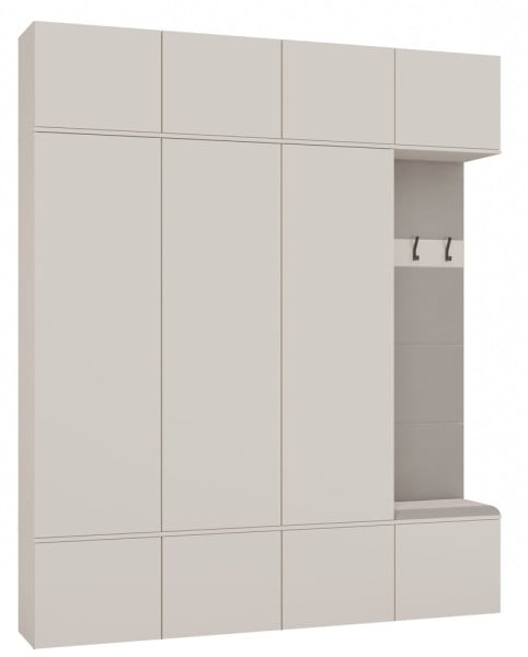 Garderoba HAGA IV 3Sz1W KASZMIR BEŻ 3x Szafa + Wieszak 668926