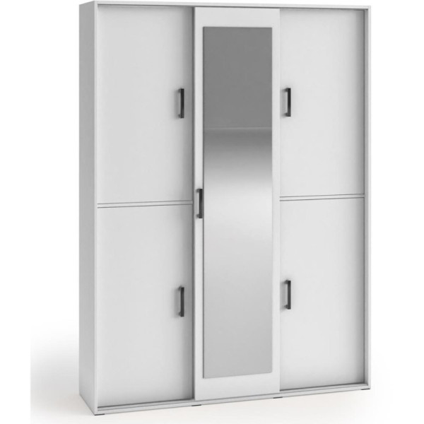 Garderoba LANO do przedpokoju 150 cm z lustrem | Biała 659890