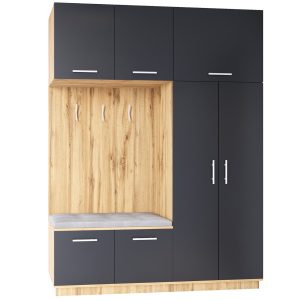 Garderoba lewa CRENON 1 dąb wotan / czarny 239667 Garderoba lewa CRENON 1 dąb wotan / czarny 239667