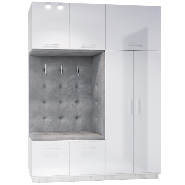 Garderoba lewa CRENON 2 craft biały / biały połysk 239708
