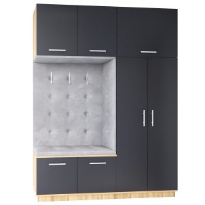 Garderoba lewa CRENON 2 dąb wotan / czarny 239719 Garderoba lewa CRENON 2 dąb wotan / czarny 239719