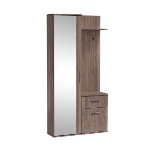 Garderoba Luks z lustrem, wieszakami i półkami 97×195×30 dąb truflowy 783738 Garderoba Luks z lustrem, wieszakami i półkami 97×195×30 dąb truflowy 783738