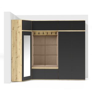 Garderoba narożna Bento Trinity 02 artisan czarny 375074 Garderoba narożna Bento Trinity 02 artisan czarny 375074