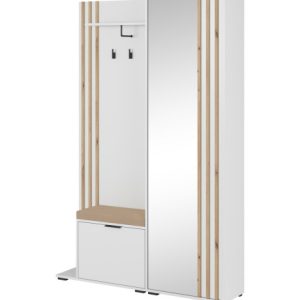 Garderoba NEL w kolorze białym z siedziskiem 628729 Garderoba NEL w kolorze białym z siedziskiem 628729
