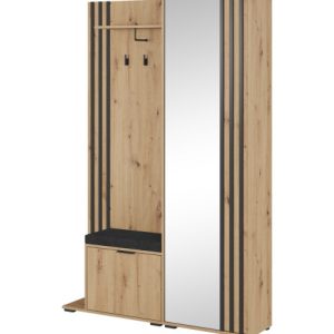 Garderoba NEL w kolorze dąb artisan z siedziskiem 628730 Garderoba NEL w kolorze dąb artisan z siedziskiem 628730