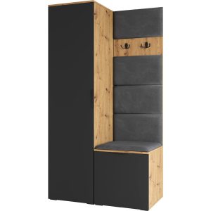 Garderoba NELA 1 dąb artisan / czarny prawa 239891 Garderoba NELA 1 dąb artisan / czarny prawa 239891