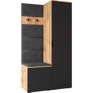 Garderoba NELA 1 dąb wotan / czarny lewa 239717 Garderoba NELA 1 dąb wotan / czarny lewa 239717