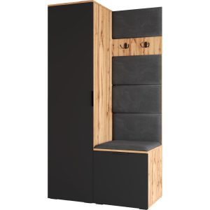 Garderoba NELA 1 dąb wotan / czarny prawa 239887 Garderoba NELA 1 dąb wotan / czarny prawa 239887