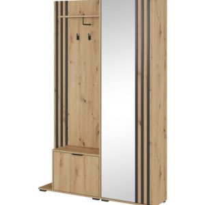 Garderoba Nelly bez poduszki Dąb Artisan z czarnymi listwami 300368 Garderoba Nelly bez poduszki Dąb Artisan z czarnymi listwami 300368