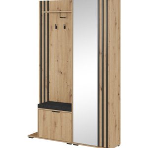 Garderoba Nelly + poduszka Dąb Artisan z czarnymi listwami 300363 Garderoba Nelly + poduszka Dąb Artisan z czarnymi listwami 300363