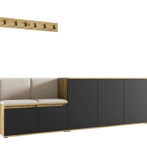 Garderoba Nelo szafka na buty Trinity 02 artisan czarny 342075 Garderoba Nelo szafka na buty Trinity 02 artisan czarny 342075