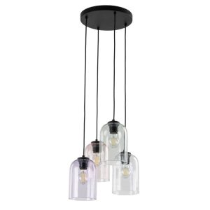 Lampa wisząca MOLLY czarna-fiolet-róż-zieleń metal szkło E27 150 cm 1101121 Lampa wisząca MOLLY czarna-fiolet-róż-zieleń metal szkło E27 150 cm 1101121