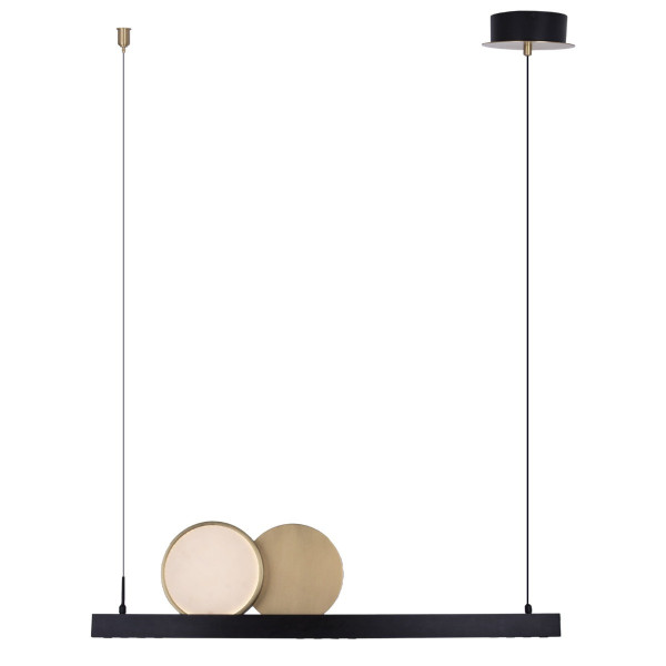Lampa wisząca MOMO czarno-złoty szczotkowany LED 1x35W 3010lm Maxlight 846153