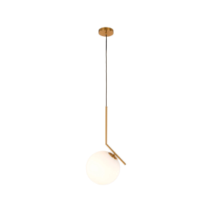 Lampa wisząca Mondo biała kula mosiężna 1xE27x11W IP20 Italux 1021072 Lampa wisząca Mondo biała kula mosiężna 1xE27x11W IP20 Italux 1021072