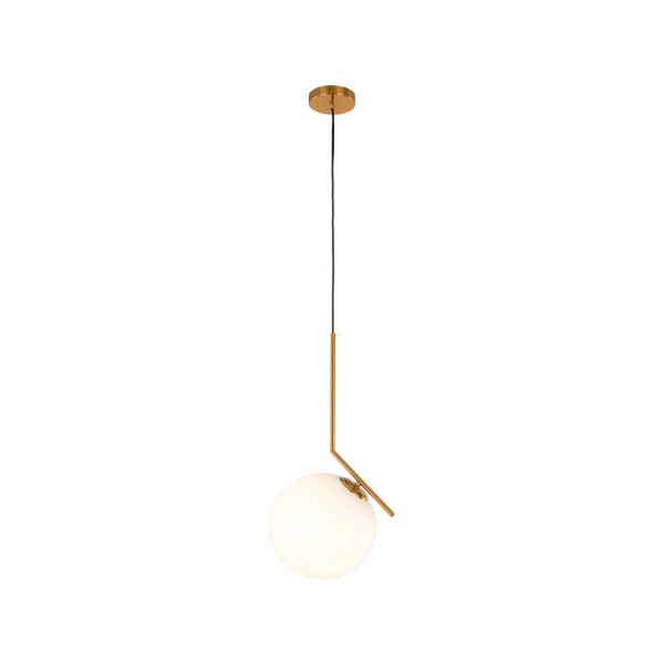 Lampa wisząca Mondo biała kula mosiężna 1xE27x11W IP20 Italux 1021072