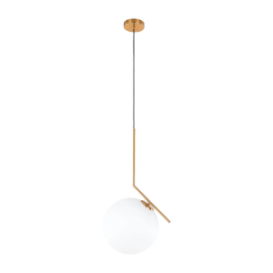 Lampa wisząca Mondo biała kula mosiężna 1xE27x11W IP20 Italux 1021071 Lampa wisząca Mondo biała kula mosiężna 1xE27x11W IP20 Italux 1021071