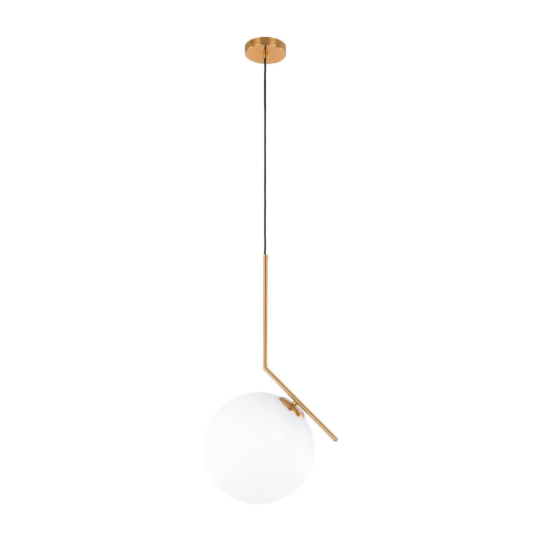 Lampa wisząca Mondo biała kula mosiężna 1xE27x11W IP20 Italux 1021071