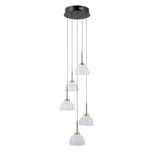 Lampa wisząca MONTIELA czarna matowa LED 5x25W Ciepła biel 1286lm Italux 837407 Lampa wisząca MONTIELA czarna matowa LED 5x25W Ciepła biel 1286lm Italux 837407