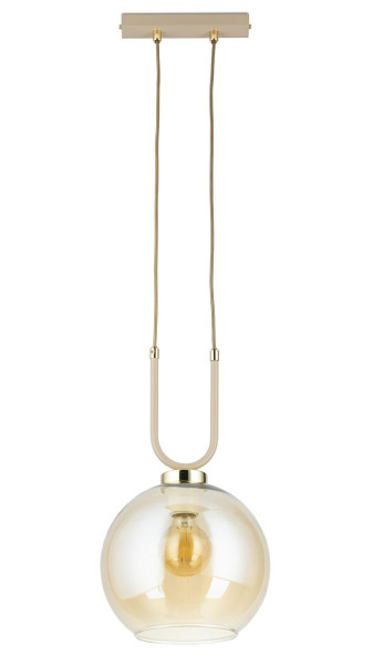 Lampa Wisząca Mora Beżowo-złota 1xE27 20 cm Nowoczesny Salon Taupe 759148