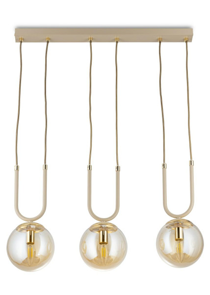 Lampa Wisząca Mora Beżowo-złota 3xE14 60 cm Nowoczesny Salon Taupe 759153