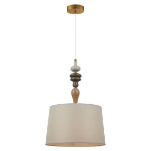 Lampa wisząca Moren 154 cm metalowa beżowa 209795 Lampa wisząca Moren 154 cm metalowa beżowa 209795