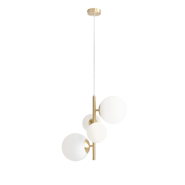 Lampa wisząca mosiądz-biała Bloom 4xE14x15W wym: 120x46x46 cm Aldex 852178