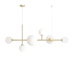 Lampa wisząca mosiądz-biała Dione 6xE14x15W wym: 110x130x62 cm Aldex 852237 Lampa wisząca mosiądz-biała Dione 6xE14x15W wym: 110x130x62 cm Aldex 852237