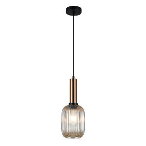 Lampa wisząca mosiądz-czarna Antiola 1xE27x40W wym: 100x15x15 cm Italux 854458 Lampa wisząca mosiądz-czarna Antiola 1xE27x40W wym: 100x15x15 cm Italux 854458